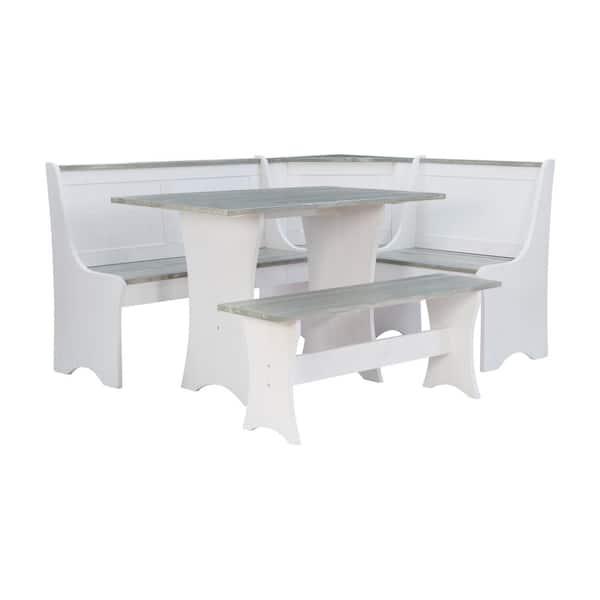 Linon Ardmore Kitchen Nook Set, White