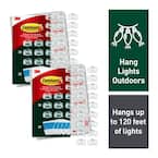 Small Clear Outdoor Light Clips (2-Pack) (60 Hooks, 64 Water Resistant Strips)