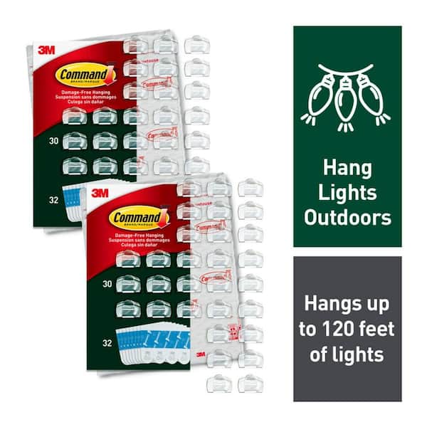Command Outdoor 32-Pack Plastic Light Clip in the Christmas Hooks