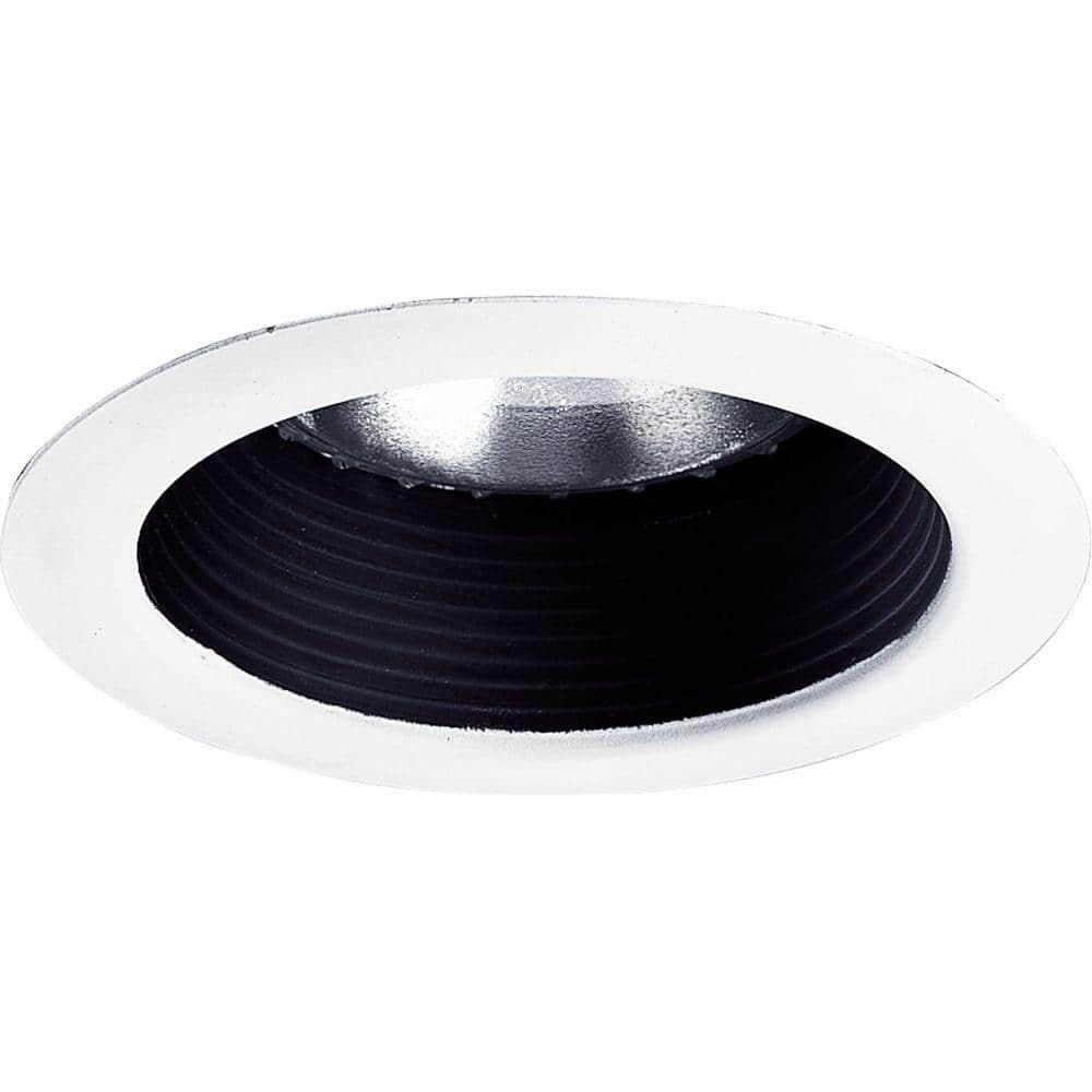 Progress Lighting 5 in. Black Recessed Step Baffle Trim