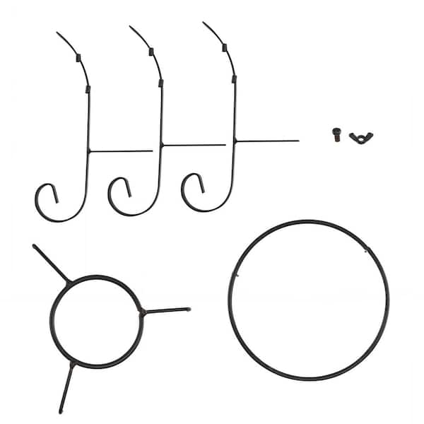 10 in. Tall Indoor/Outdoor Glass Gazing Globe Metal Stand, Black