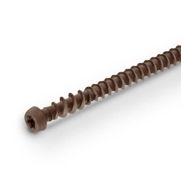 #10 x 1-7/8 in. Star Flat Head Epoxy Coated Steel Fascia Composite Deck Screws Java #73 (100-Pieces)