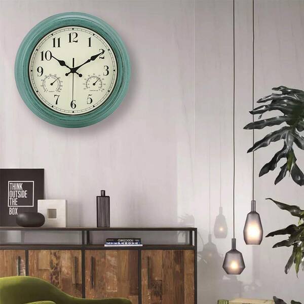 Black Analog Wall Clock Details about   Decorative Universal Indoor/Outdoor Classic Clock 10" 
