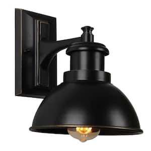 Melona 1-Light Imperial Black Wall Sconce with Dimmable;Rust Resistant