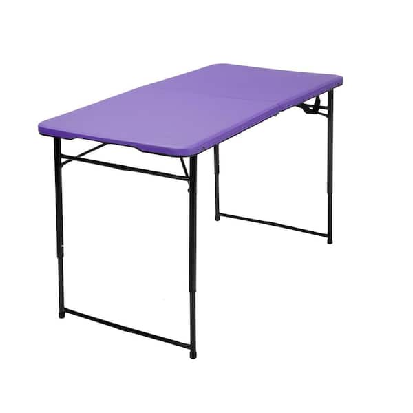 Cosco 48 in. Purple Plastic Portable Folding High Top Table