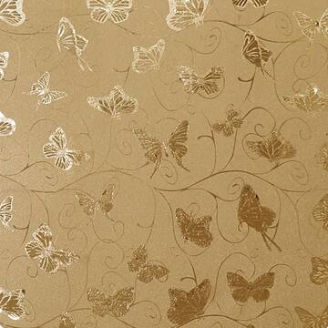 Dundee Deco Butterflies, Vines Gold, Mustard Vinyl Strippable Roll (Covers 26.6 sq. ft.) HD-G023A