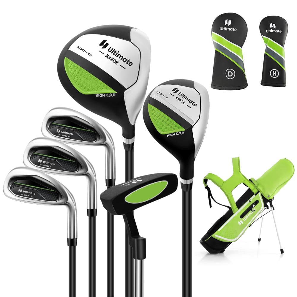 Junior Complete Golf Club Set for Kids Ages 11 to 13 with Stand Bag Rain Hood Driver Hybrid Irons Green price history on PriceWatchPro
