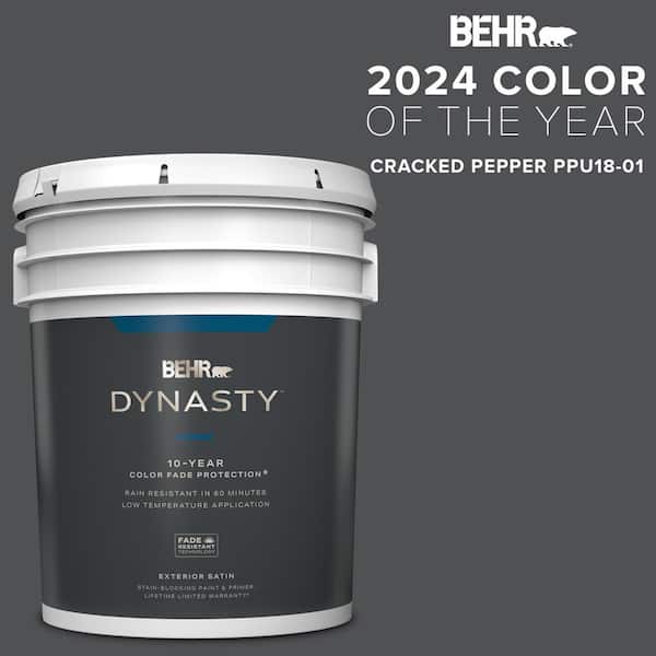 BEHR DYNASTY 5 gal. #PPU18-01 Cracked Pepper Satin Enamel Exterior Stain-Blocking Paint & Primer