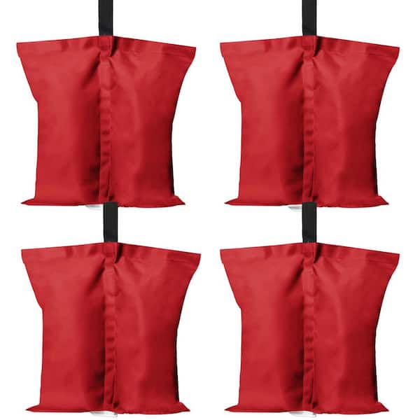 Angel Sar Canopy Weights Gazebo Tent Sand Bags in Red, 4-Pack