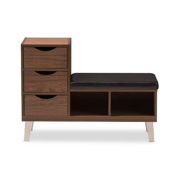 Arielle 2-Pair Dark Brown and Walnut Brown Faux Leather Shoe Organizer