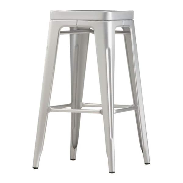Home Decorators Collection Garden 30 in. Brushed Aluminum Bar Stool