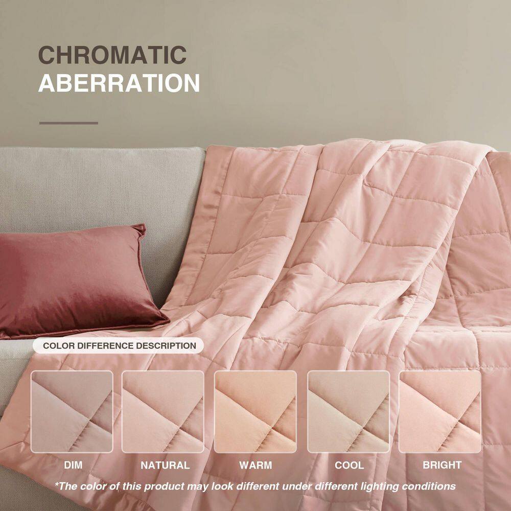Twin Pink Down Alternative Blanket with Satin Trim