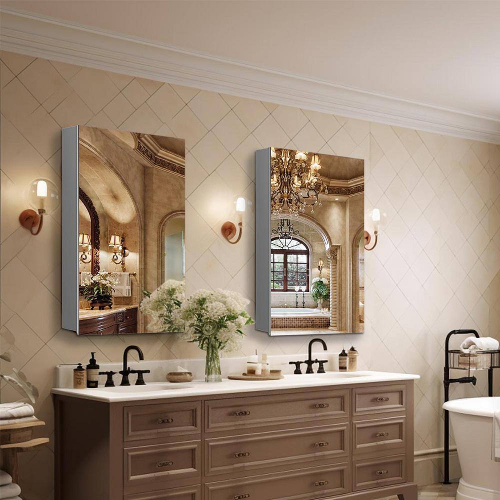 Andrea 20 in. W x 30 in. H Large Rectangular Recessed or Surface Mount ...