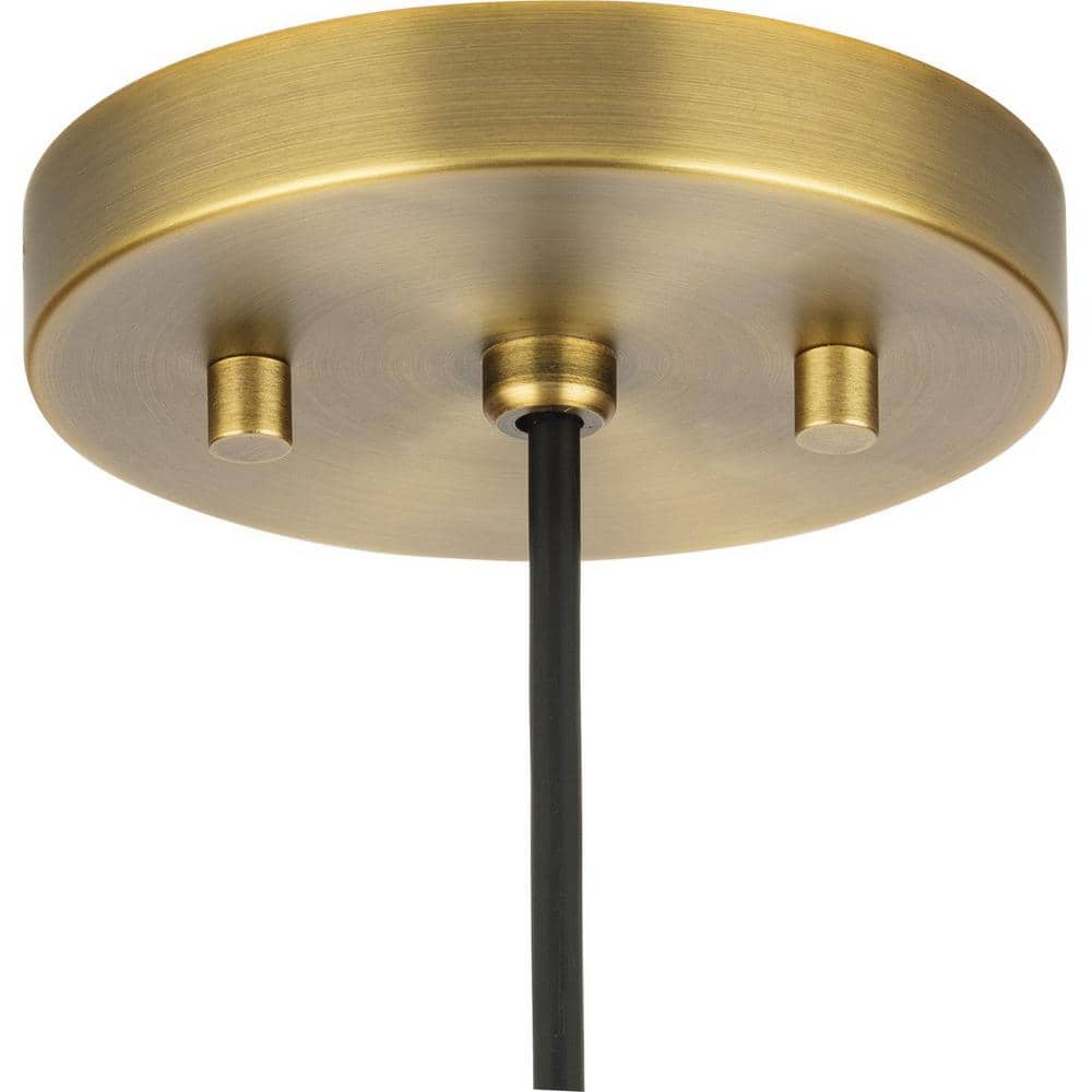 Elegant Cofield 14" Vintage Brass Pendant with Glass Shade