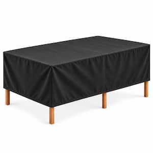 60 in. W x 33 in. D x 25 in. H Black Rectangular Outdoor Patio Dining Table Cover, Water-Resistant