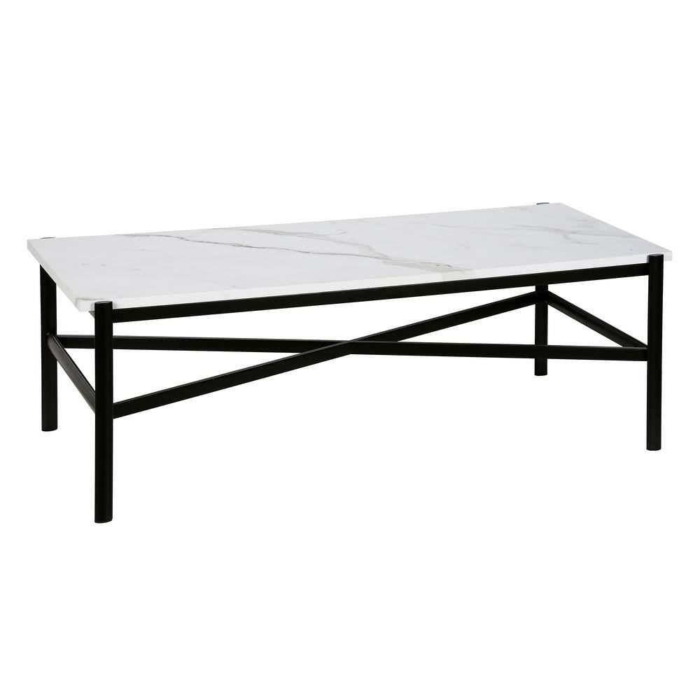 Braxton 46" Rectangular Blackened Bronze Marble Coffee Table