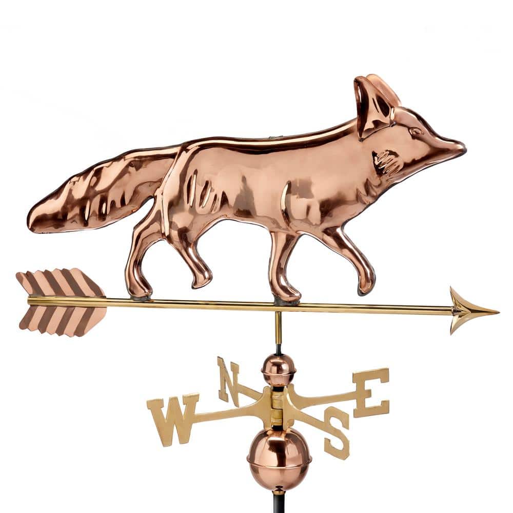Copper Fox Weathervane with Brass Directionals