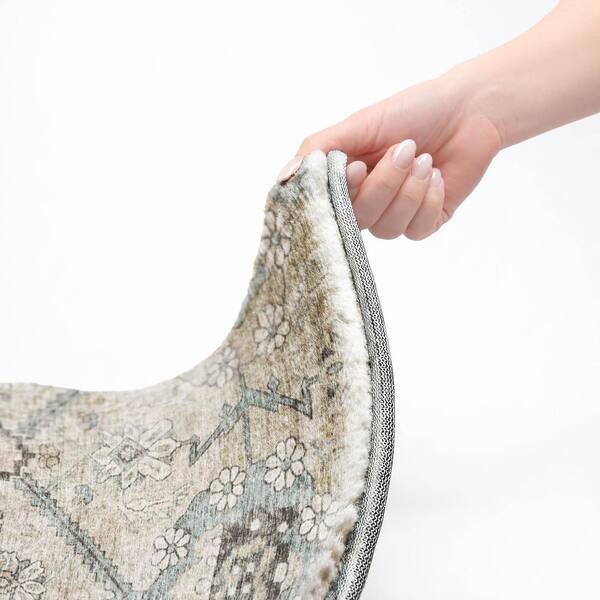 Dream Shag Premium Machine Washable Abstract ADS841 Beige 9 ft. x 12 ft. Area Rug