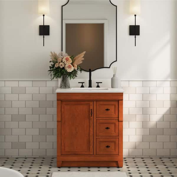 Naples 30 in. W x 21.63 in. D x 34 in. H Bath Vanity Cabinet without Top in Warm Cinnamon