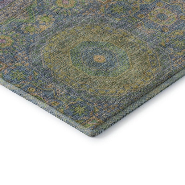 Mayfield Premium Machine Washable Abstract AMF1923 Blue 5 ft. x 7 ft. 6 in. Area Rug