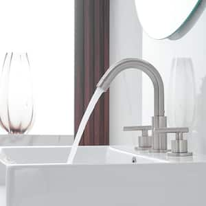 8 in. Widespread 2-Handle Bathroom Faucet with Drain Assembly in Brushed Nickel