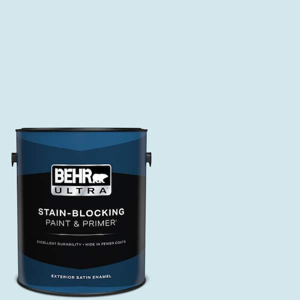 BEHR ULTRA 1 gal. #520E-1 Coastal Mist Satin Enamel Exterior Paint & Primer