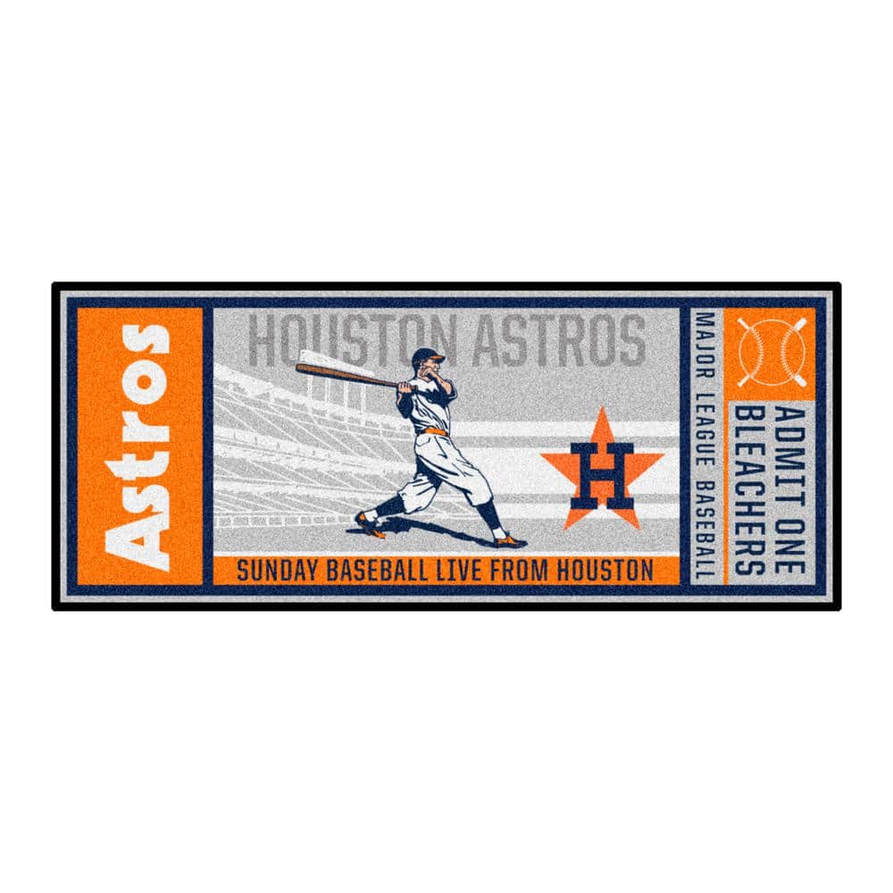 FANMATS Houston Astros Gray 2 ft. 6 in. x 6 ft. Ticket Runner Rug 2161