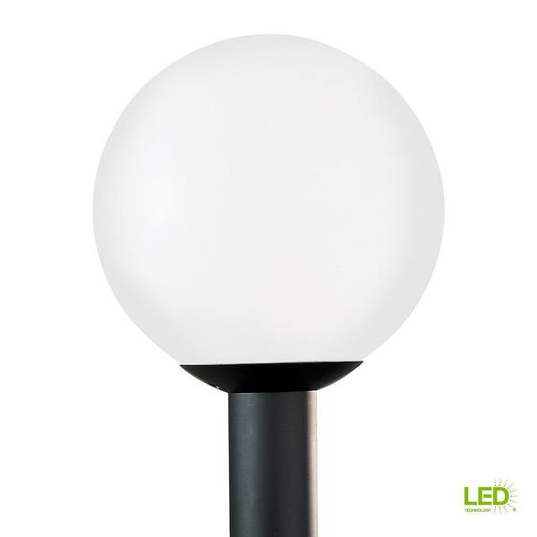 Rated for 150W with 12 White Globe Polymer Products 1319-04312 Incandescent Black Post Top Fitter for 3 Pole 