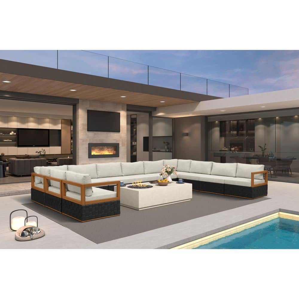 11 Pieces Patio Conversation Sets All Weather Outdoor Couch Sectional Set with Cushion Conversation Set Black price history on PriceWatchPro