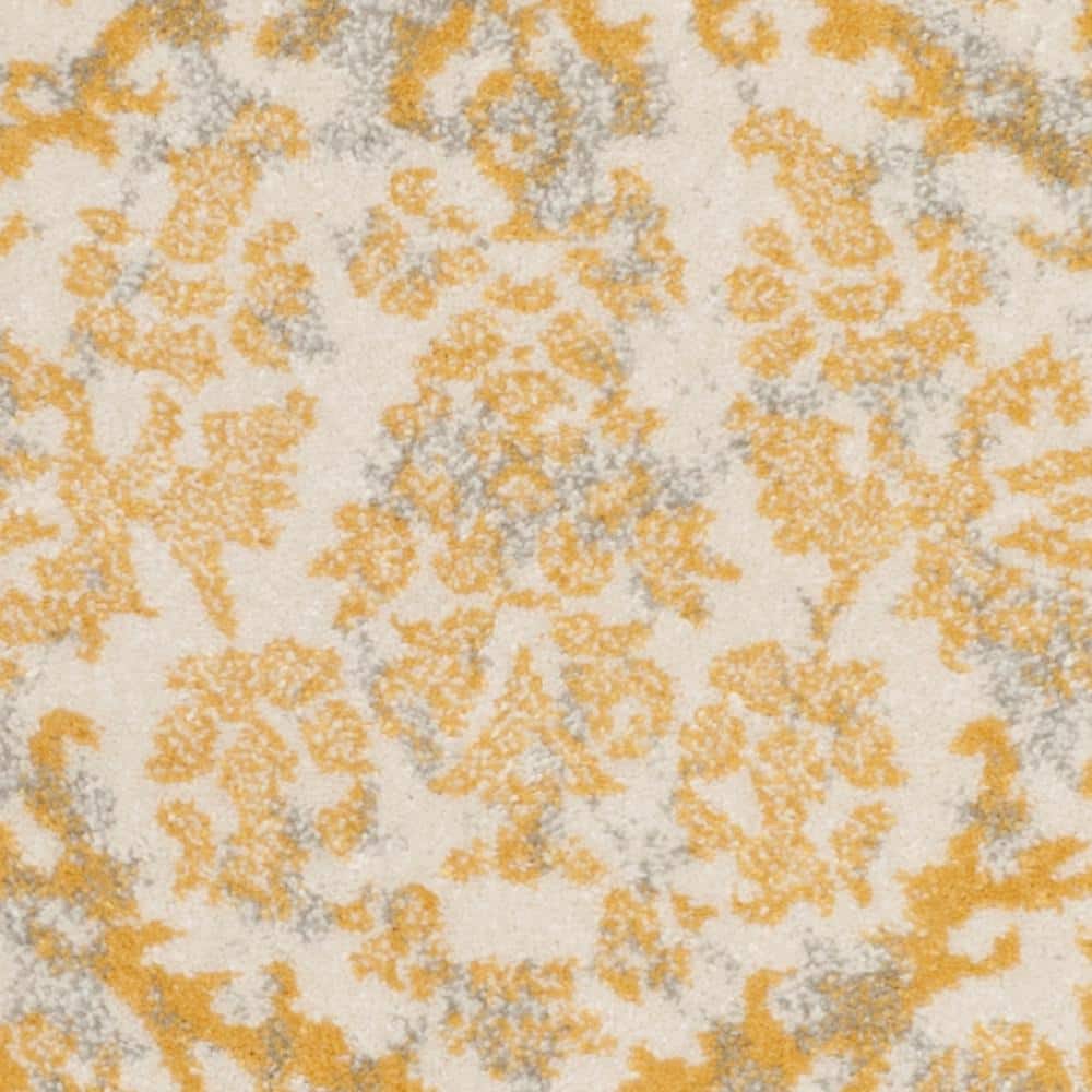 Ivory and Gold 2'2" x 4' Synthetic Hand-knotted Area Rug