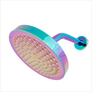 3-Spray Patterns with 1.8 GPM 6 in. Ceiling Mount Rain Fixed Shower Head in Multi-Colored