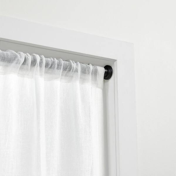 Tension Rod 24 in. - 40 in. Adjustable Length 1 in. Dia Single Curtain Rod in Black