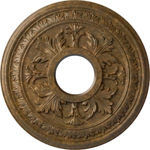 1-1/2 in. x 15-3/8 in. x 15-3/8 in. Polyurethane Baltimore Ceiling Medallion, Rubbed Bronze