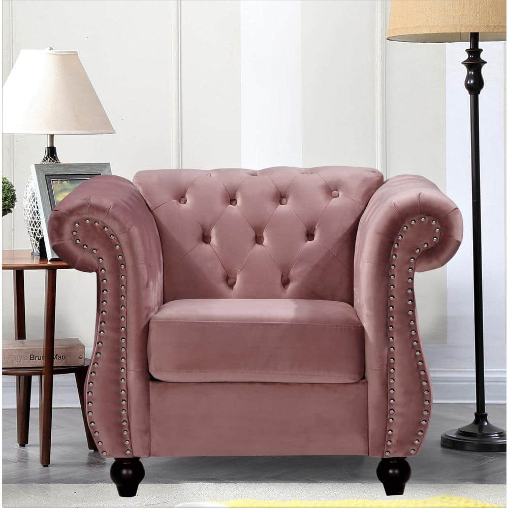 Reviews for US Pride Furniture Feinstein 40.6 in. Rose Velvet ...