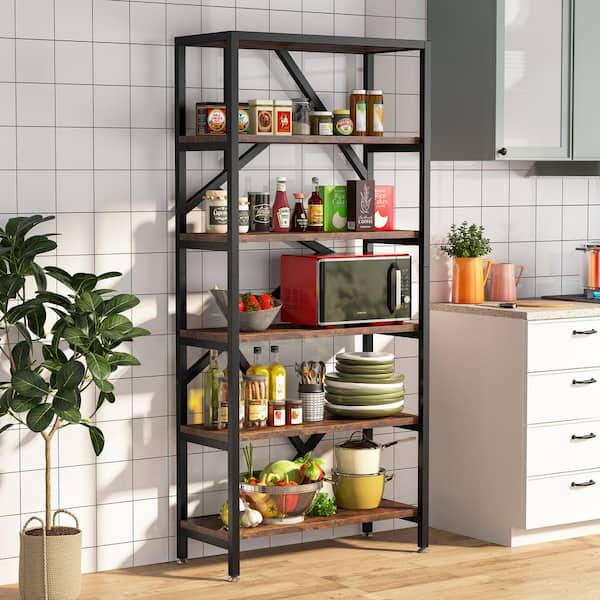 S♦♦625 DEMODEMIX HOTEL RACK - natural - TRIBESIGNS WAY TO ORIGIN Hamilton 71 in. Rustic Brown Wood 6-Shelf