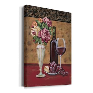 Vintage Flowers and Wine I By Wexford Homes Unframed Giclee Home Art Print 27 in. x 16 in.