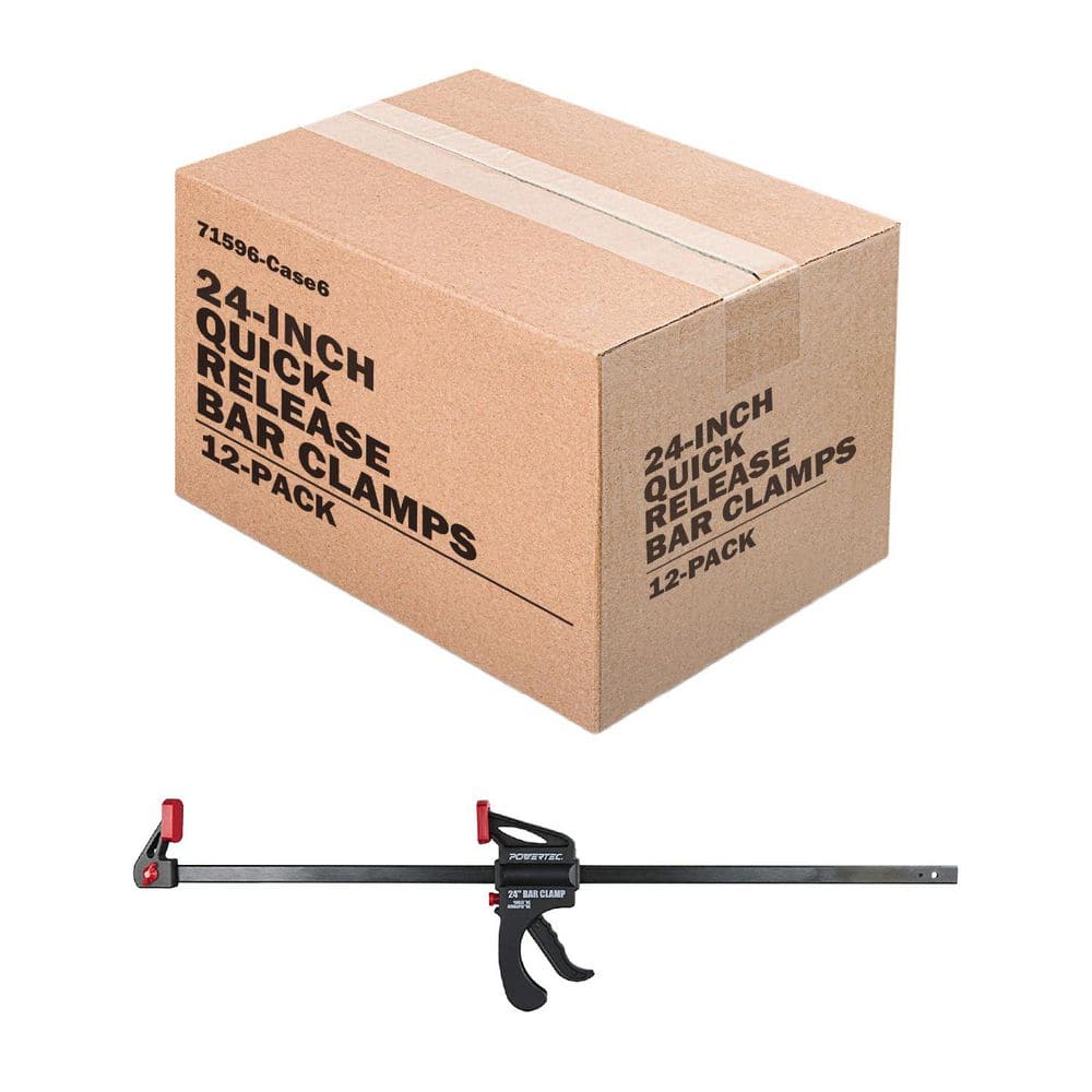 24 in. Bar Clamps/Spreaders Set for Woodworking, Gluing-Trigger Clamps, One-Handed Carpenter Quick Clamps (12-Piece)