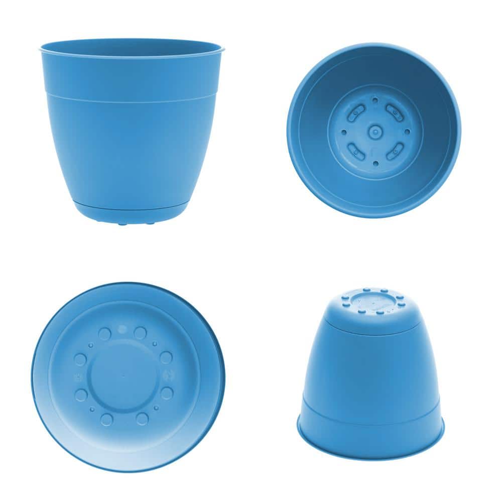 Ocean Blue 20" Recycled Plastic Indoor/Outdoor Planter with Removable Saucer