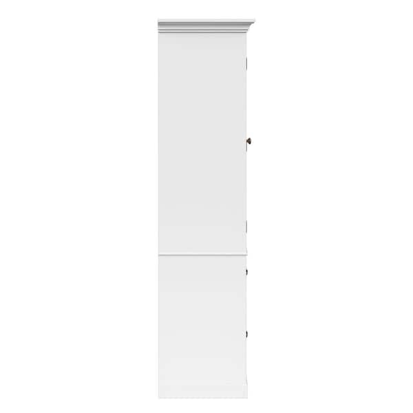 St. James 24 in. W x 16 in. D x 62.25 in. H White Bathroom Storage Linen Cabinet with 2-Door 2-Drawer