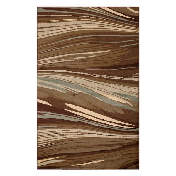 Ondes Taupe 4 ft. x 6 ft. Modern Abstract Indoor Area Rug