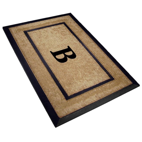 DirtBuster Single Picture Frame Black 22 in. x 36 in. Coir with Rubber Border Door Mat