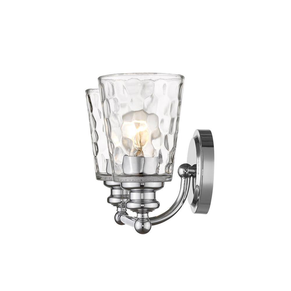 Mae Chrome Cylinder Vanity Light 14.25" Dimmable Fixture