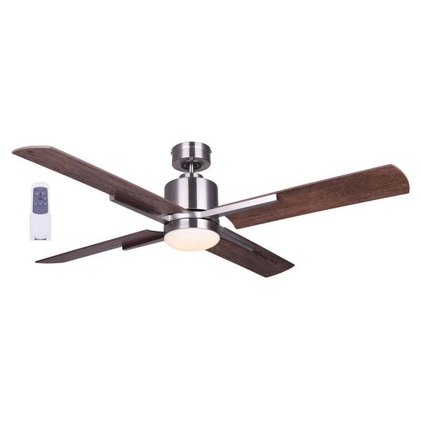 Canarm Loxley 52 In Integrated Led Indoor Brushed Nickel Dual Mount Ceiling Fan With Light Kit And Remote Control Cf52lox4bn The Home Depot Canarm Loxley 52 In Integrated Led, John Deere Ceiling Fan