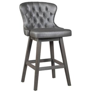 Rosabella 41 in. Wire Brush Gray Wood Bar Height Stool