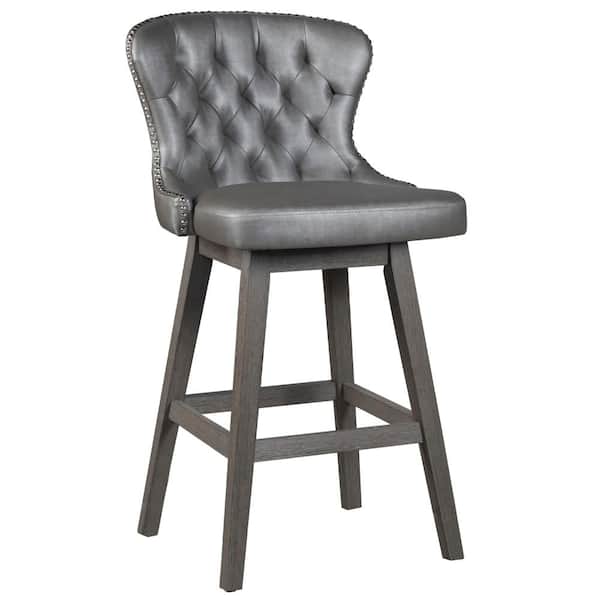 Hillsdale Furniture Rosabella 41 in. Wire Brush Gray Wood Bar Height Stool