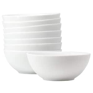 Olstead 8-Piece 12 fl. Oz 5.5 in. Tempered Opal Glass Bowl Set in White