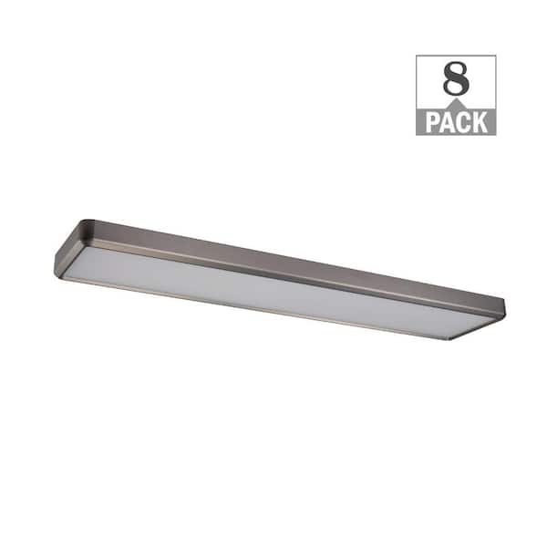 4 ft. x 10 in. Blackened Steel Back-Lit LED Panel Light Fixture 4000LM 50W Adjustable CCT Dimmable (8-Pack)