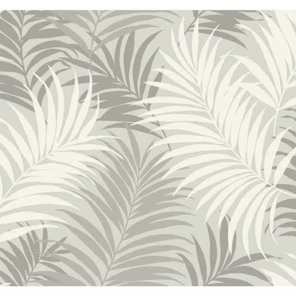 LILLIAN AUGUST Luxe Retreat Cove Gray and Winter Fog Via Palma Paper Unpasted Wallpaper Roll (60.75 sq. ft.)