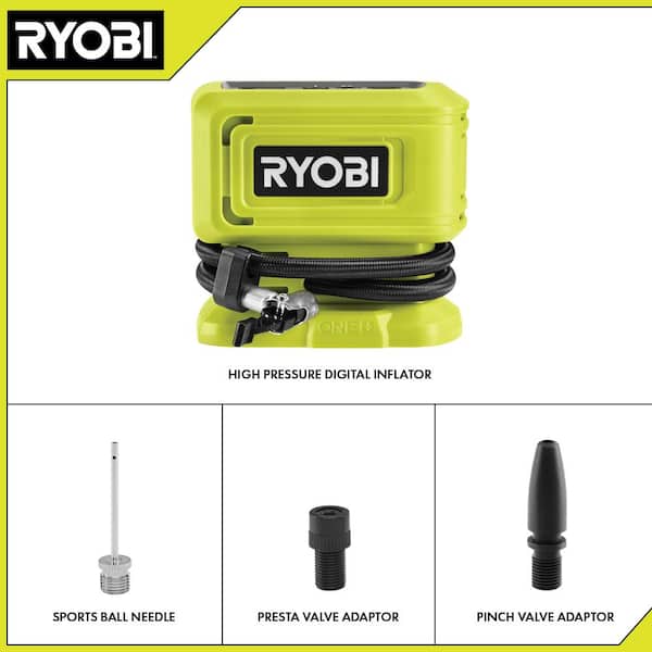 ONE+ 18V Cordless High Pressure Inflator (Tool Only) with ONE+ 18V Cordless LED Light (Tool Only)