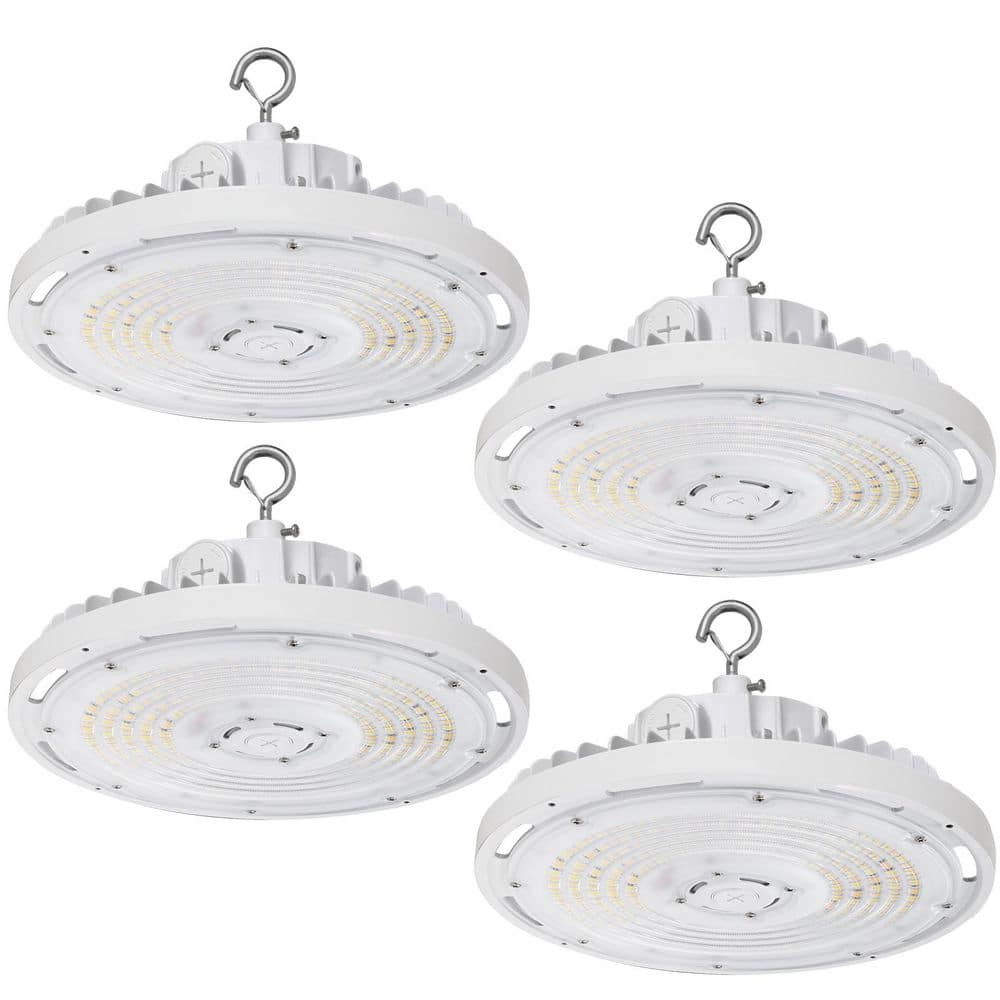 4-Pack 10.6 in. White 450-Watt Equivalent Integrated LED UFO High Bay Light Fixture, 5000K 21750Lumens, 0-10V Dimmable price history on PriceWatchPro